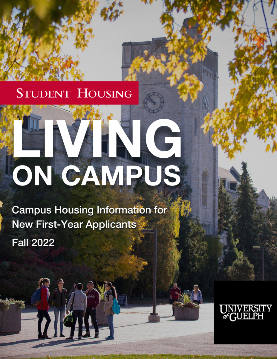 Cover of our 2022 Residence Viewbook, "Living on Campus"