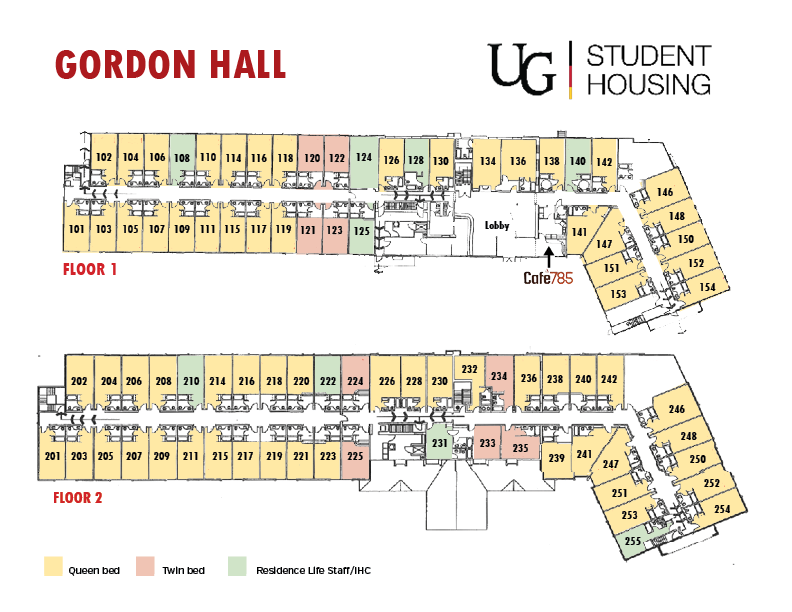 Floor Plans for Gordon Hall